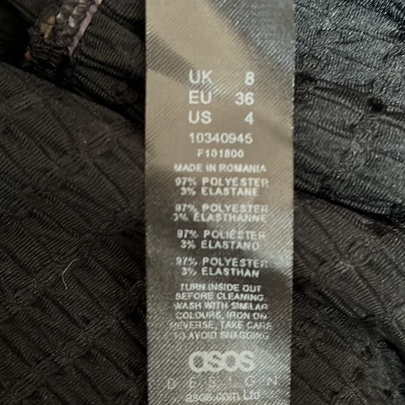 ASOS Design Floral Mini Tiered Smock Dress Black Purple Brown Green 4 Petite - Picture 6 of 7